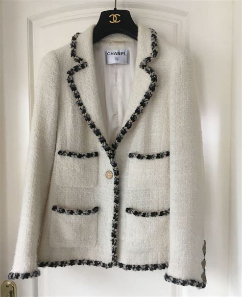 chanel jacket authentic|chanel style white tweed jacket.